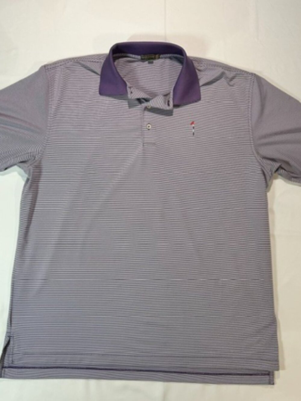 Peter Millar Dormie Club Summer Comfort Polo Shirt Men’s XL Golf Purple Stripe